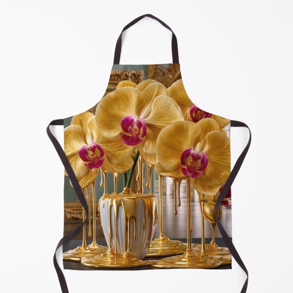 Item preview, Liquid Gold Orchids – Baroque Luxury Floral Statement designed and sold by VelvetThornsArt.