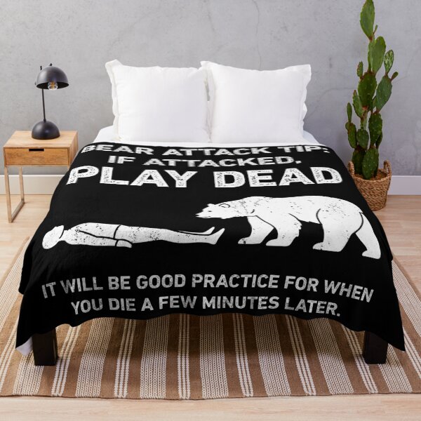 Item preview, Funny Bear Attack Tip Sarcastic Play Dead Camping Hiking Humor designed and sold by RareBunny.