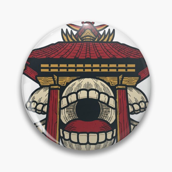 Item preview, Cursed Pagoda Gate - Japanese Temple Spirit with Skull Jaw designed and sold by ropexxx.