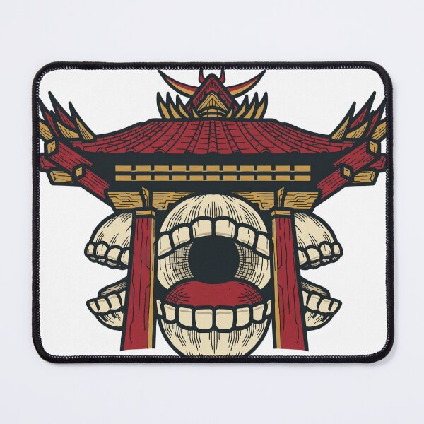 Item preview, Cursed Pagoda Gate - Japanese Temple Spirit with Skull Jaw designed and sold by ropexxx.