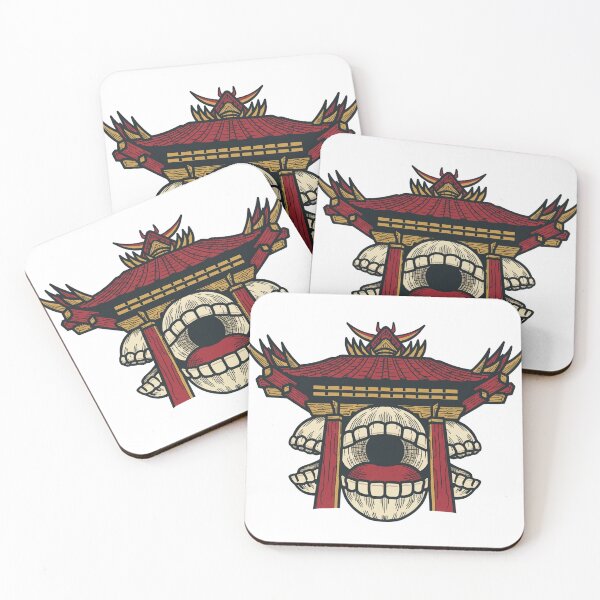Item preview, Cursed Pagoda Gate - Japanese Temple Spirit with Skull Jaw designed and sold by ropexxx.