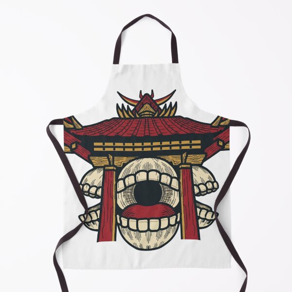 Item preview, Cursed Pagoda Gate - Japanese Temple Spirit with Skull Jaw designed and sold by ropexxx.