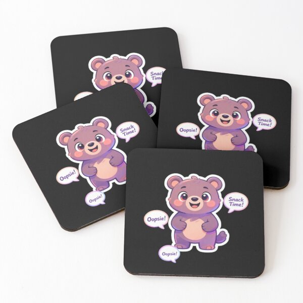 Item preview, Oopsie! Snack Time - Cute Cartoon Bear Funny Sticker designed and sold by Chromatic Artistry.