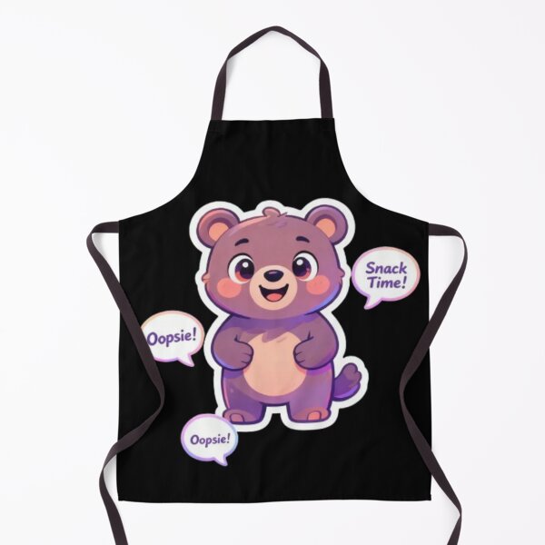 Item preview, Oopsie! Snack Time - Cute Cartoon Bear Funny Sticker designed and sold by Chromatic Artistry.