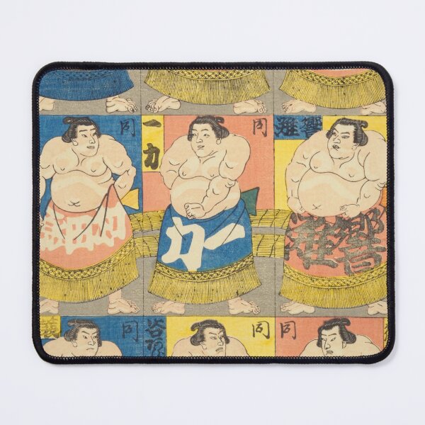 Item preview, Vintage Sumo Wrestlers - Classic Japanese Ukiyo-e Grid Art designed and sold by Kokeshidreams.