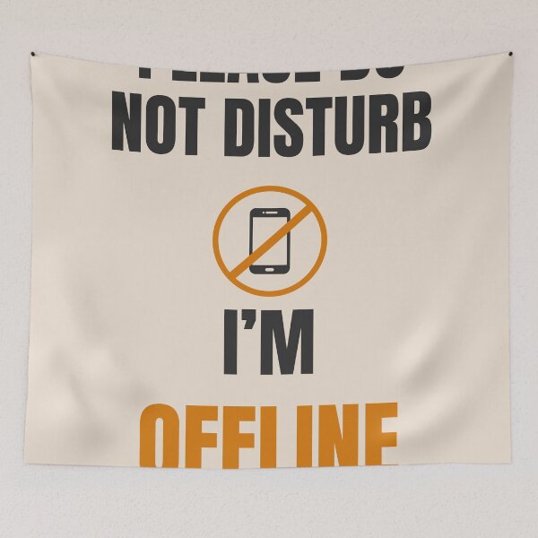 Item preview, Please Do Not Disturb I’m Offline Aesthetic Minimal Beige Digital Detox Design designed and sold by Uvclick.