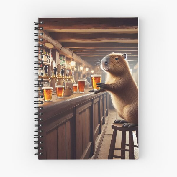 Artikelvorschau, Ein Wasserschwein genießt ein Pint in einem gemütlichen, traditionellen englischen Pub. entworfen und verkauft von Sybille-Yates.