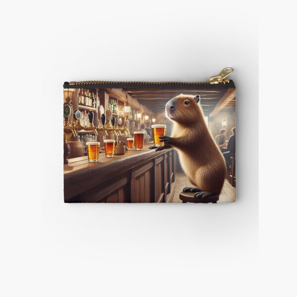 Item preview, Capybara Enjoying a Pint in a Cozy Traditional English Pub designed and sold by Sybille-Yates.