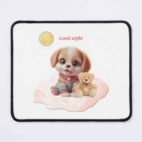 Item preview, Cute Sleeping Puppy with Teddy Bear – Kawaii Dog Lover Gift Design designed and sold by lunadesignsmoon.