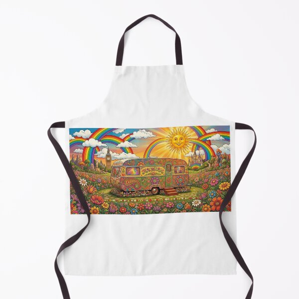 Item preview, Groovy caravan 60's style, floral design, van life designed and sold by Lunevalleyart.