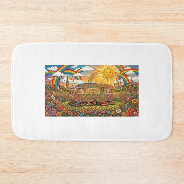 Item preview, Groovy caravan 60's style, floral design, van life designed and sold by Lunevalleyart.