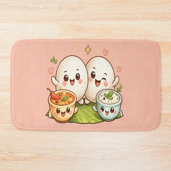 Item preview, Cute Idli Chutney Sambar Friends – Kawaii South Indian Food Cartoon designed and sold by Globalcitytees.