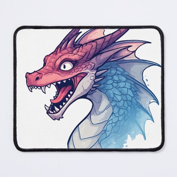 Item preview, Colorful Dragon Head Roaring – Stylized Fantasy Illustration designed and sold by Karolina’s Cozy Creations.