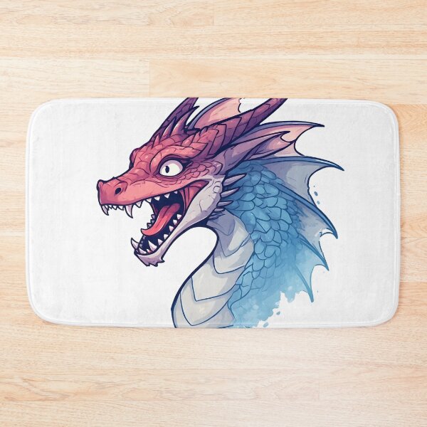 Item preview, Colorful Dragon Head Roaring – Stylized Fantasy Illustration designed and sold by Karolina’s Cozy Creations.