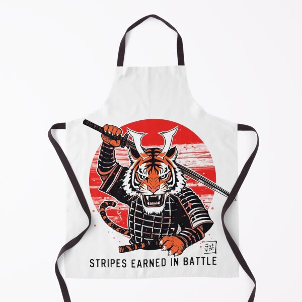 Item preview, Stripes Earned In Battle Tiger Samurai Red Sun Art Print designed and sold by Sky-bully.