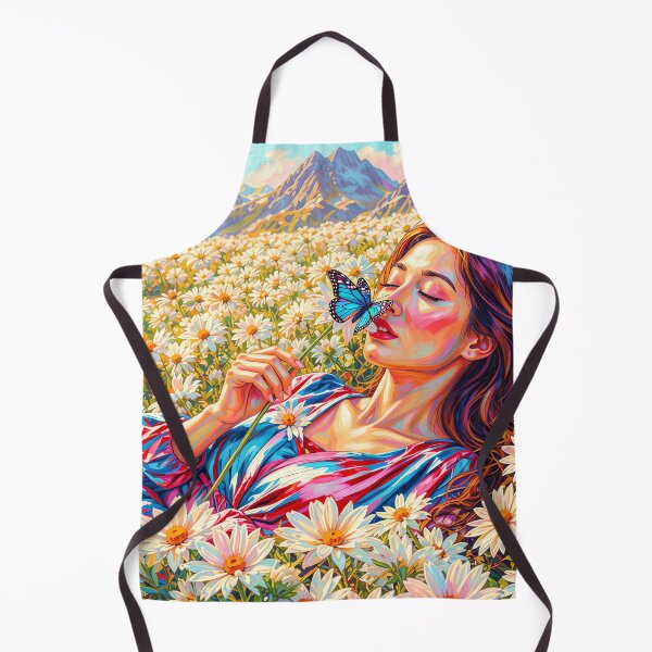 Item preview, Woman Smelling Wildflowers in a Mountain Meadow designed and sold by M-Y-A-R-T-.