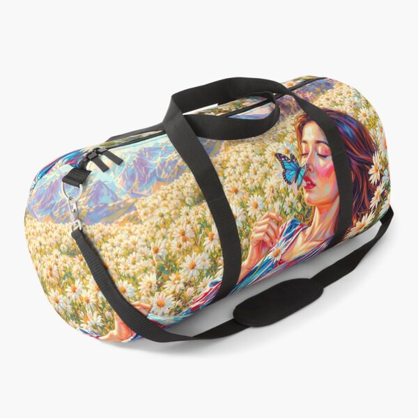 Item preview, Woman Smelling Wildflowers in a Mountain Meadow designed and sold by M-Y-A-R-T-.