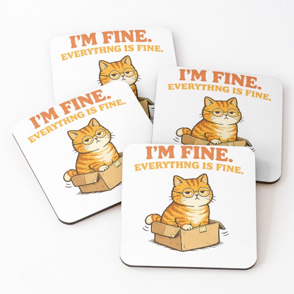 Item preview, I’m Fine Everything Is Fine Cat – Funny Retro Grumpy Cat Graphic T-Shirt designed and sold by IconicDesignsXd.
