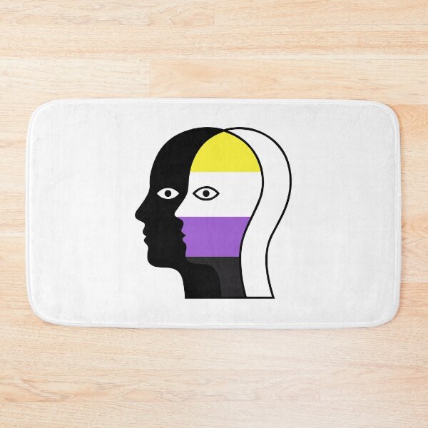 Item preview, Non-Binary Flag Abstract Illusion Face - Overlapping Face I llustration designed and sold by Cannaxes Studio.