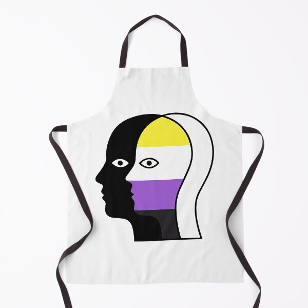 Item preview, Non-Binary Flag Abstract Illusion Face - Overlapping Face I llustration designed and sold by Cannaxes Studio.