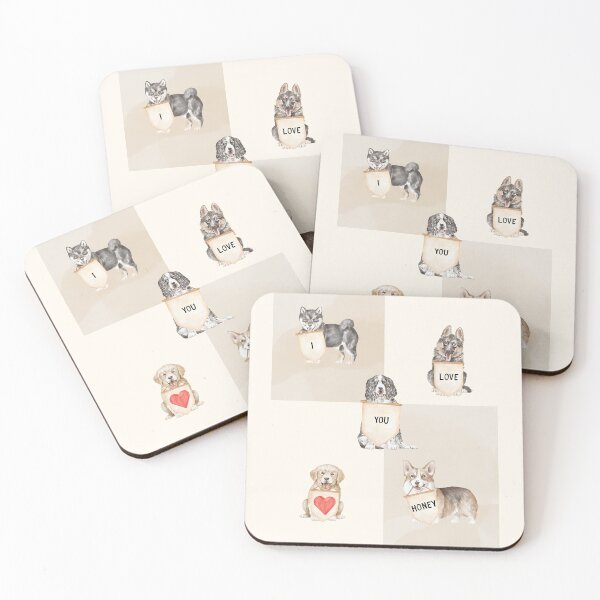 Item preview, Cute "I Love You Honey" Dog Illustration designed and sold by HBBS DESIGNS.