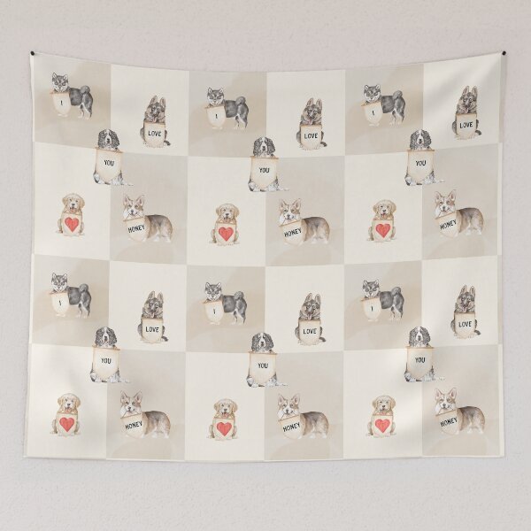 Item preview, Cute "I Love You Honey" Dog Illustration designed and sold by HBBS DESIGNS.