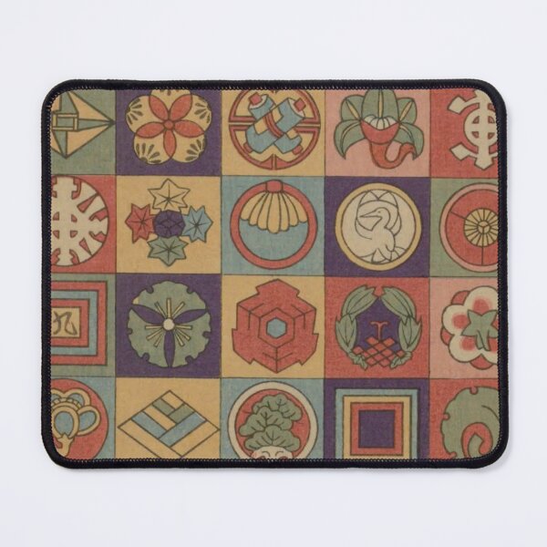 Item preview, Ancient Japanese Family Crests - Minimalist Kamon Grid Art designed and sold by Kokeshidreams.