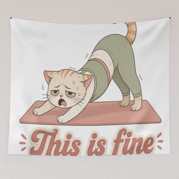 Item preview, This Is Fine Cat Pilates designed and sold by SnortStudio.