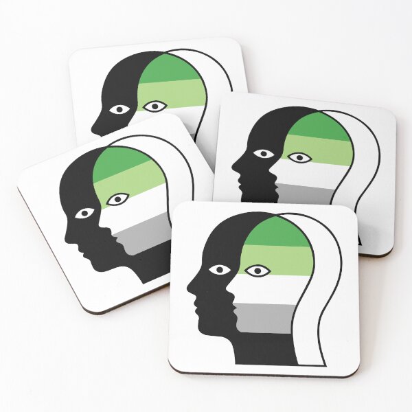 Item preview, Aromantic Pride Minimalist Twin Faces - Lgbtq Abstract Silhouette designed and sold by Cannaxes Studio.