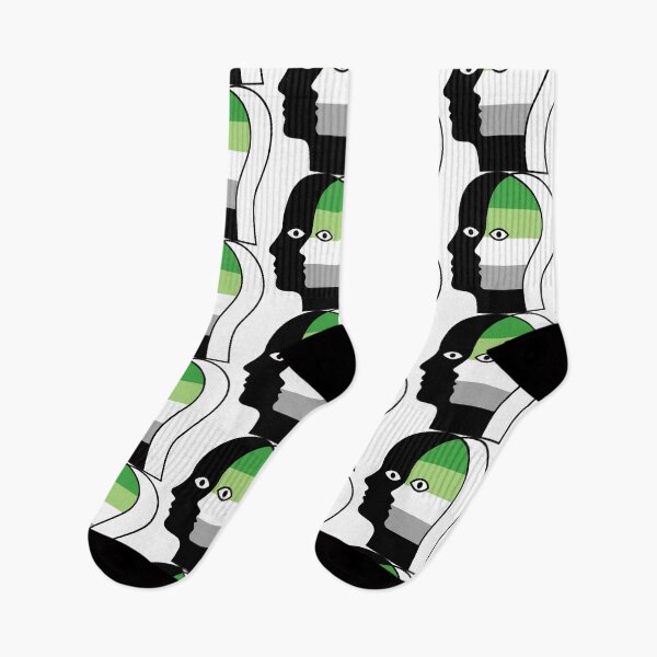 Item preview, Aromantic Pride Minimalist Twin Faces - Lgbtq Abstract Silhouette designed and sold by Cannaxes Studio.