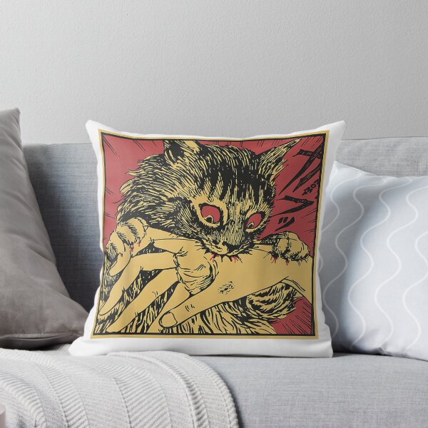 Item preview, Cat Bite Horror Anime Creepy Crazy Cat Japanese T-Shirt designed and sold by KTY-NUSS.