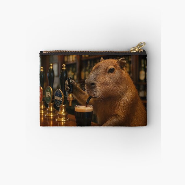 Item preview, Capybara Bartender Serving Beer In English Pub designed and sold by Sybille-Yates.