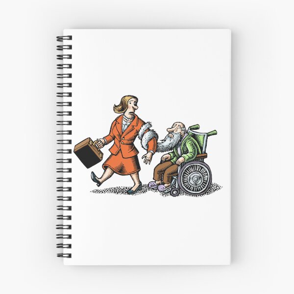 Item preview, woman with briefcase grabbed by beard of old man in wheelchair designed and sold by LisaHaney.