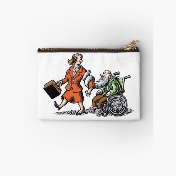 Item preview, woman with briefcase grabbed by beard of old man in wheelchair designed and sold by LisaHaney.