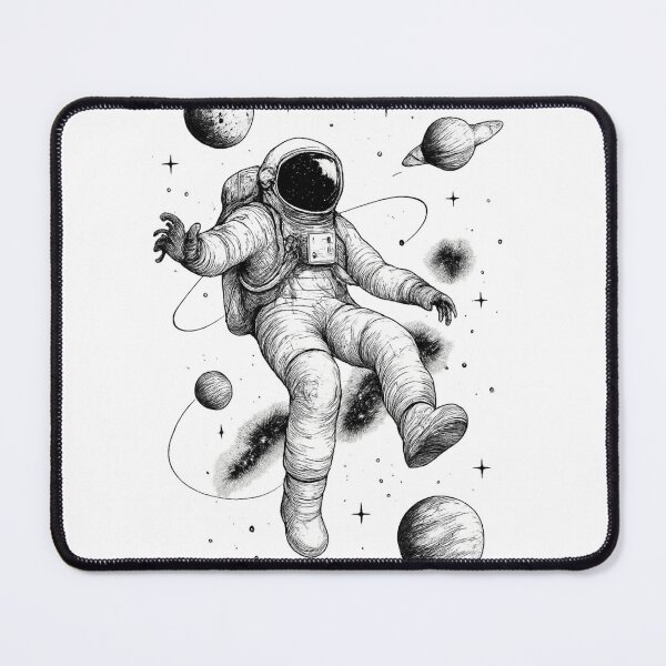Item preview, Floating Astronaut Sketch – Minimalist Space Line Art designed and sold by Alpha-mike13.