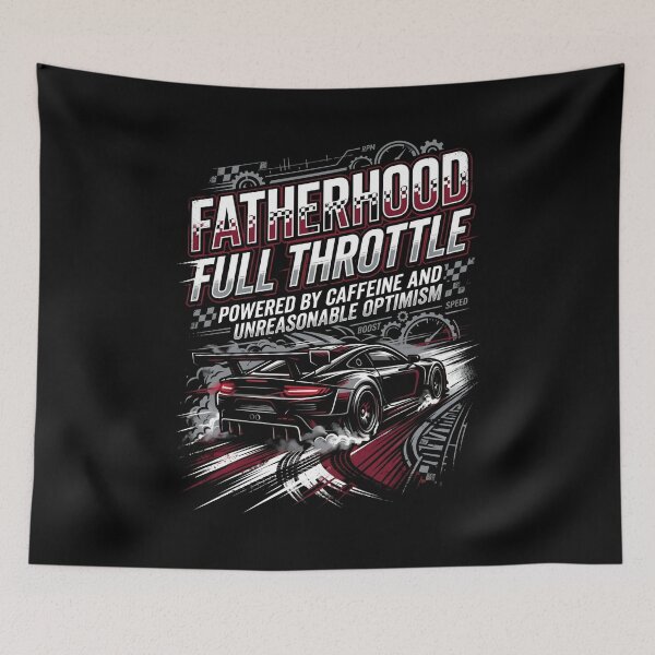 Item preview, Fatherhood Full Throttle Powered by Caffeine and Optimism designed and sold by Fenay Designs.