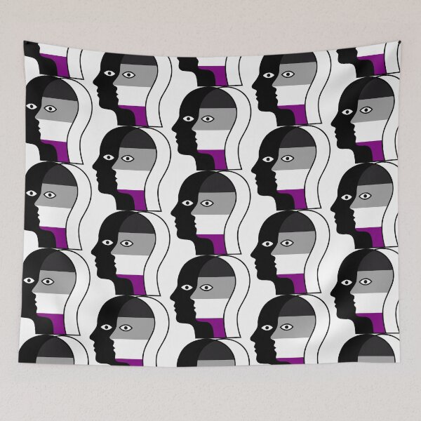 Item preview, Abstract Asexual Pride Flag Face - Minimalist Optical Illusion designed and sold by Cannaxes Studio.
