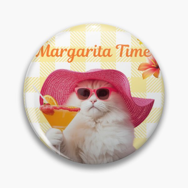 Item preview, Cool Cat Drinking A Cocktail with the words "Margarita Time" designed and sold by Soulstar Designs.