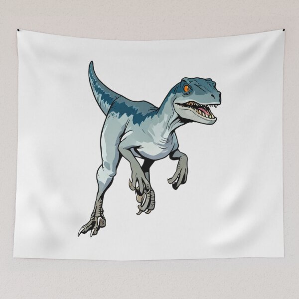 Item preview, Agile Blue Velociraptor in Motion designed and sold by Bubble-Bay Shop.