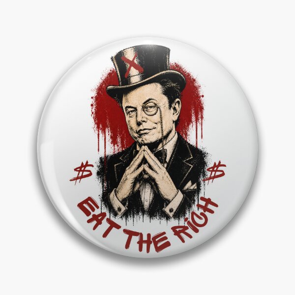 Item preview, Eat The Rich Print / Elon anti capitalism  designed and sold by Thehatinthecat.
