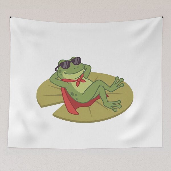 Item preview, Chill Superhero Frog Relaxing In Cape designed and sold by Art by Debasish.