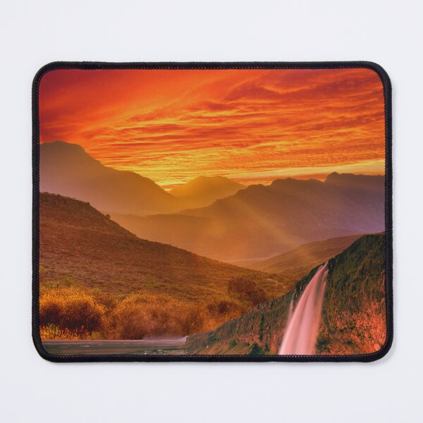 Item preview, Waterfall Sunset Landscape designed and sold by berwies-artwork.
