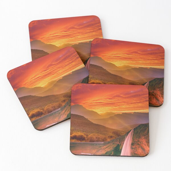 Item preview, Waterfall Sunset Landscape designed and sold by berwies-artwork.