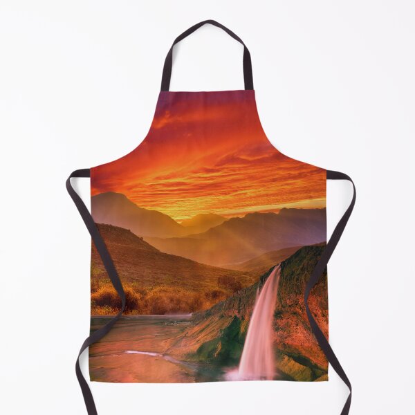 Item preview, Waterfall Sunset Landscape designed and sold by berwies-artwork.