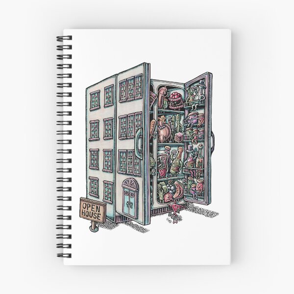Item preview, refrigerator as apartment building filled with ingredients  designed and sold by LisaHaney.