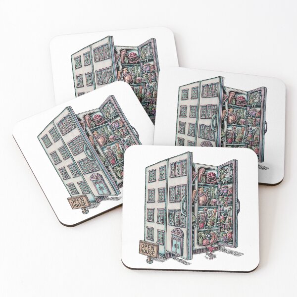 Item preview, refrigerator as apartment building filled with ingredients  designed and sold by LisaHaney.