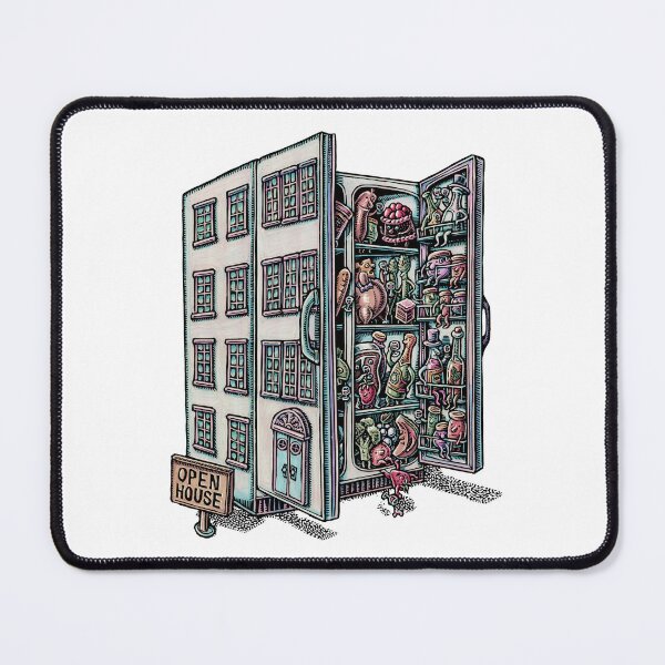 Item preview, refrigerator as apartment building filled with ingredients  designed and sold by LisaHaney.