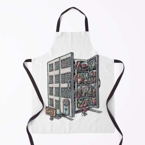 Item preview, refrigerator as apartment building filled with ingredients  designed and sold by LisaHaney.
