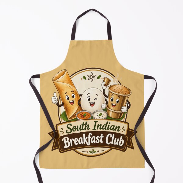 Item preview, South Indian Breakfast Club – Cute Dosa Idli & Filter Coffee Cartoon Design | Indian Food Lovers designed and sold by Globalcitytees.