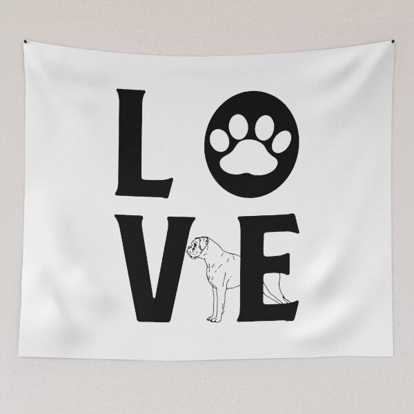 Item preview, LOVE Boxer Dog Paw Typography Shirt designed and sold by Dmo3HarkoArt.
